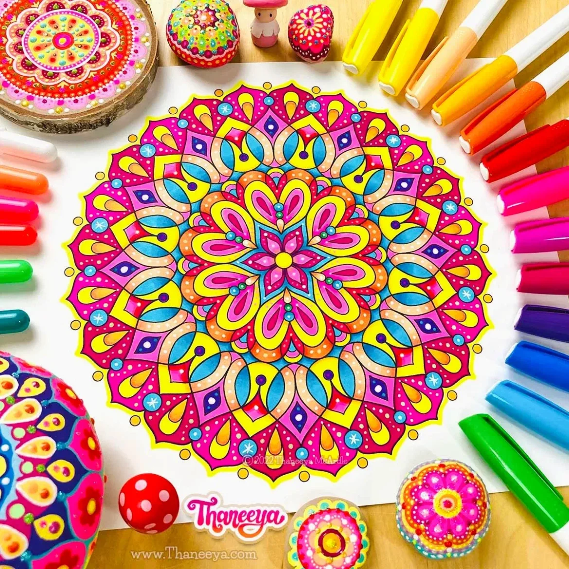 Mandala art coloring pages for adults
